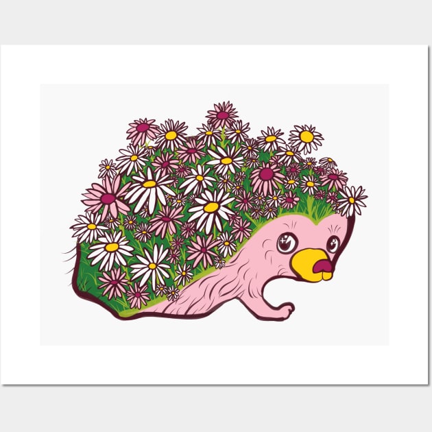 Floral hedgehog Wall Art by Mimie20